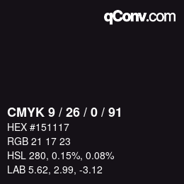 Color code: CMYK 9 / 26 / 0 / 91 | qconv.com