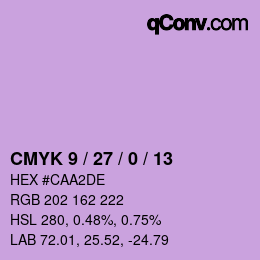 カラーコード: CMYK 9 / 27 / 0 / 13 | qconv.com