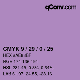Color code: CMYK 9 / 29 / 0 / 25 | qconv.com
