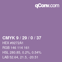 カラーコード: CMYK 9 / 29 / 0 / 37 | qconv.com
