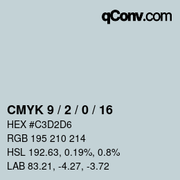 颜色代码: CMYK 9 / 2 / 0 / 16 | qconv.com