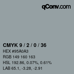 Código de color: CMYK 9 / 2 / 0 / 36 | qconv.com