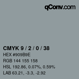 Color code: CMYK 9 / 2 / 0 / 38 | qconv.com