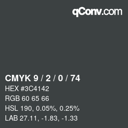 Color code: CMYK 9 / 2 / 0 / 74 | qconv.com