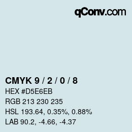 Farbcode: CMYK 9 / 2 / 0 / 8 | qconv.com