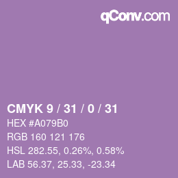 Color code: CMYK 9 / 31 / 0 / 31 | qconv.com