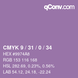 Code couleur: CMYK 9 / 31 / 0 / 34 | qconv.com