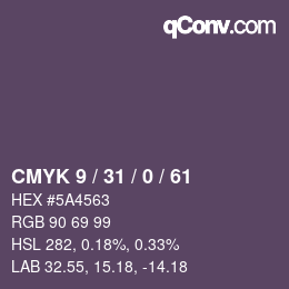 カラーコード: CMYK 9 / 31 / 0 / 61 | qconv.com