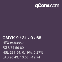 Color code: CMYK 9 / 31 / 0 / 68 | qconv.com