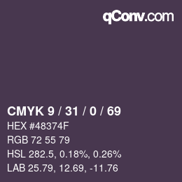 Color code: CMYK 9 / 31 / 0 / 69 | qconv.com