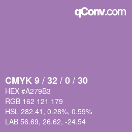 Código de color: CMYK 9 / 32 / 0 / 30 | qconv.com