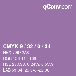 カラーコード: CMYK 9 / 32 / 0 / 34 | qconv.com