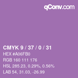 カラーコード: CMYK 9 / 37 / 0 / 31 | qconv.com