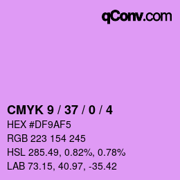 カラーコード: CMYK 9 / 37 / 0 / 4 | qconv.com