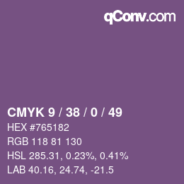 カラーコード: CMYK 9 / 38 / 0 / 49 | qconv.com