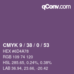 Farbcode: CMYK 9 / 38 / 0 / 53 | qconv.com