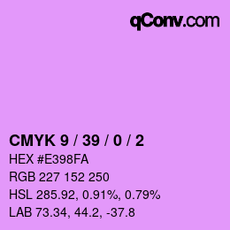 カラーコード: CMYK 9 / 39 / 0 / 2 | qconv.com