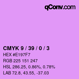 カラーコード: CMYK 9 / 39 / 0 / 3 | qconv.com