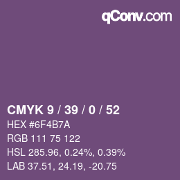 カラーコード: CMYK 9 / 39 / 0 / 52 | qconv.com