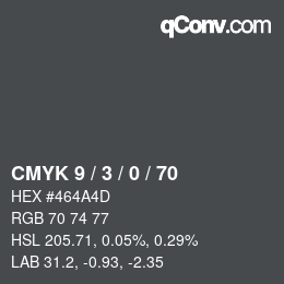 Color code: CMYK 9 / 3 / 0 / 70 | qconv.com