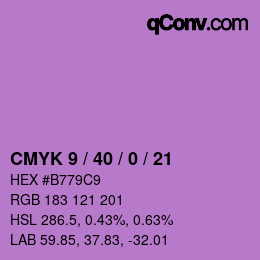 カラーコード: CMYK 9 / 40 / 0 / 21 | qconv.com