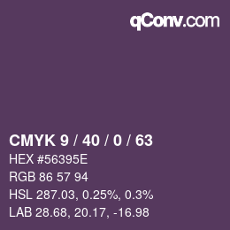 カラーコード: CMYK 9 / 40 / 0 / 63 | qconv.com