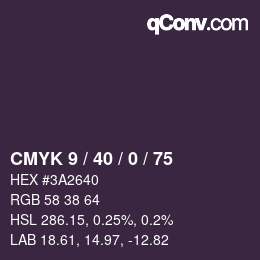 カラーコード: CMYK 9 / 40 / 0 / 75 | qconv.com