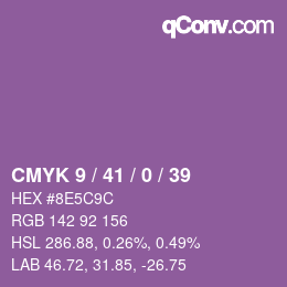 カラーコード: CMYK 9 / 41 / 0 / 39 | qconv.com