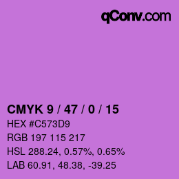 カラーコード: CMYK 9 / 47 / 0 / 15 | qconv.com
