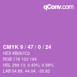カラーコード: CMYK 9 / 47 / 0 / 24 | qconv.com