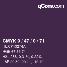 Color code: CMYK 9 / 47 / 0 / 71 | qconv.com
