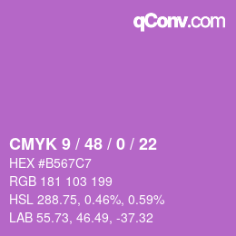 カラーコード: CMYK 9 / 48 / 0 / 22 | qconv.com