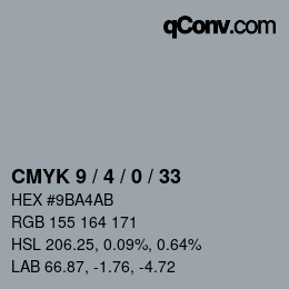 Color code: CMYK 9 / 4 / 0 / 33 | qconv.com