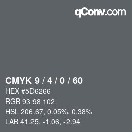 Color code: CMYK 9 / 4 / 0 / 60 | qconv.com