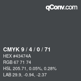 Color code: CMYK 9 / 4 / 0 / 71 | qconv.com