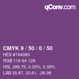 颜色代码: CMYK 9 / 50 / 0 / 50 | qconv.com