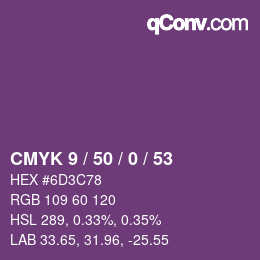 颜色代码: CMYK 9 / 50 / 0 / 53 | qconv.com
