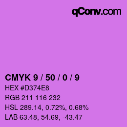 Color code: CMYK 9 / 50 / 0 / 9 | qconv.com