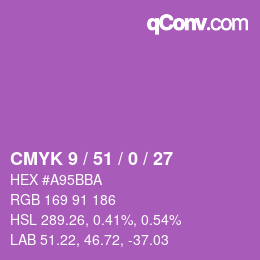 カラーコード: CMYK 9 / 51 / 0 / 27 | qconv.com