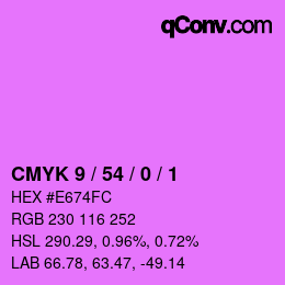 カラーコード: CMYK 9 / 54 / 0 / 1 | qconv.com