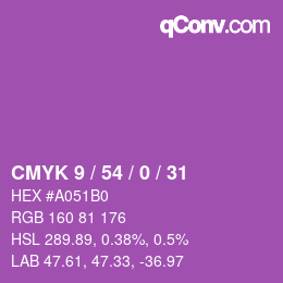 Color code: CMYK 9 / 54 / 0 / 31 | qconv.com