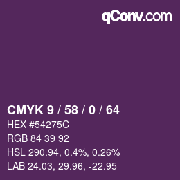 Color code: CMYK 9 / 58 / 0 / 64 | qconv.com