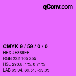 カラーコード: CMYK 9 / 59 / 0 / 0 | qconv.com