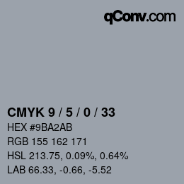 Color code: CMYK 9 / 5 / 0 / 33 | qconv.com