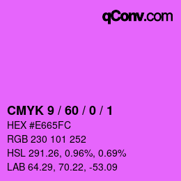 カラーコード: CMYK 9 / 60 / 0 / 1 | qconv.com