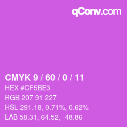 カラーコード: CMYK 9 / 60 / 0 / 11 | qconv.com