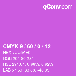 カラーコード: CMYK 9 / 60 / 0 / 12 | qconv.com