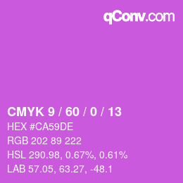 颜色代码: CMYK 9 / 60 / 0 / 13 | qconv.com