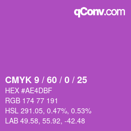 颜色代码: CMYK 9 / 60 / 0 / 25 | qconv.com