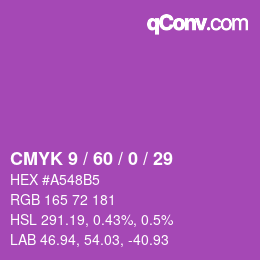 Color code: CMYK 9 / 60 / 0 / 29 | qconv.com